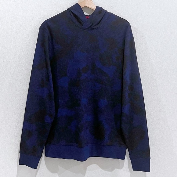 ROBERT Graham Skull Tropic Thunder Navy Sweatshirt with Hoodie Size M - Picture 1 of 11